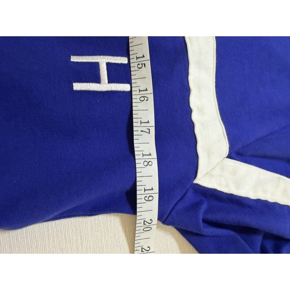 Nike Swoosh Rugby Shirt Mens M Blue White Striped Long Sleeve Polo CV0169-455
